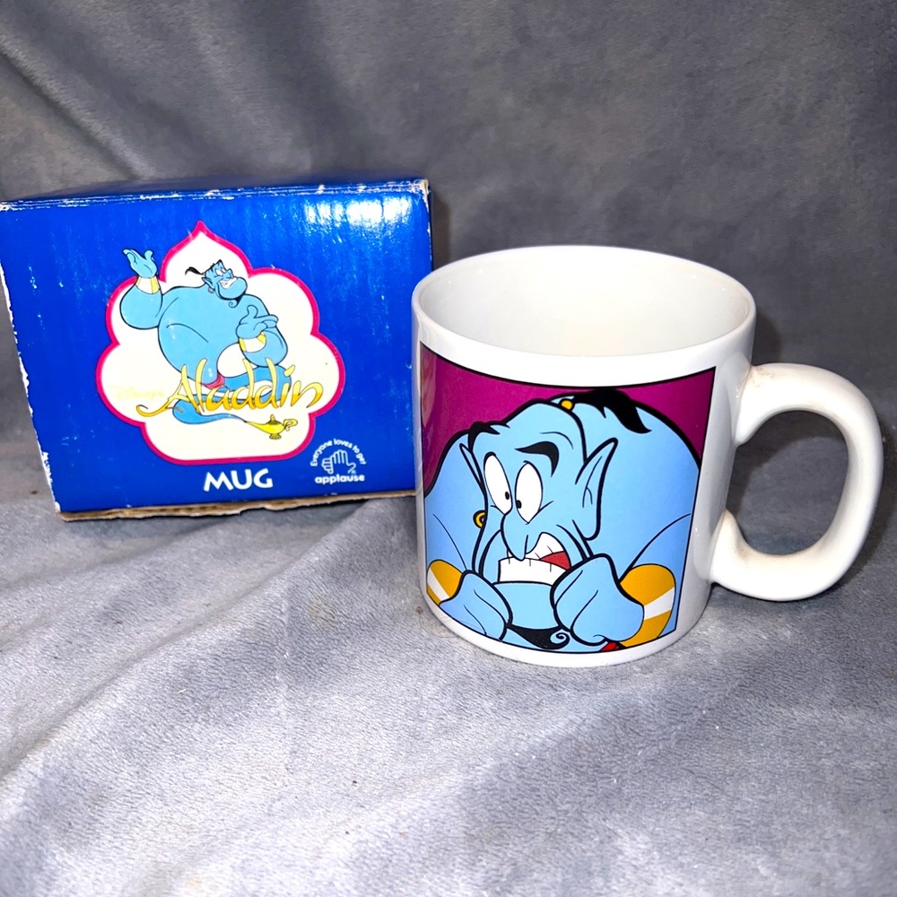 Vintage Disney Applause Aladdin Genie Coffee Mug 1990’s “Phenomenal Cosmic…”